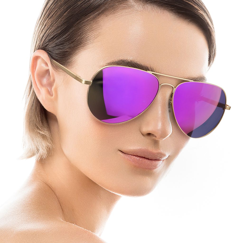 Aviator sunglasses purple on sale