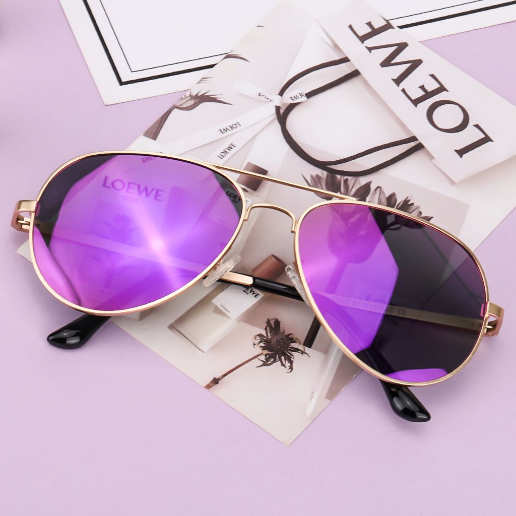 Purple tinted aviator sunglasses online