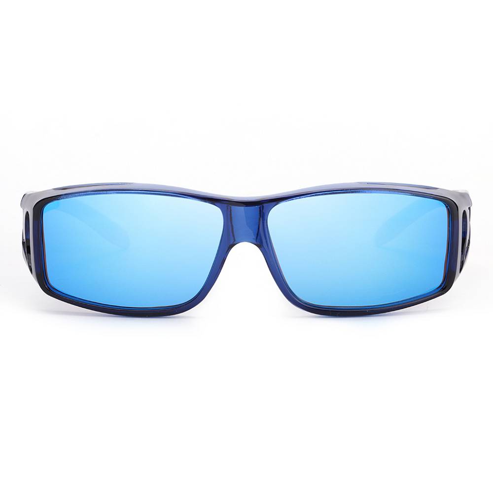 LVIOE Mirrored Fit Over Polarized Driving Sunglasses for Men Women Blue