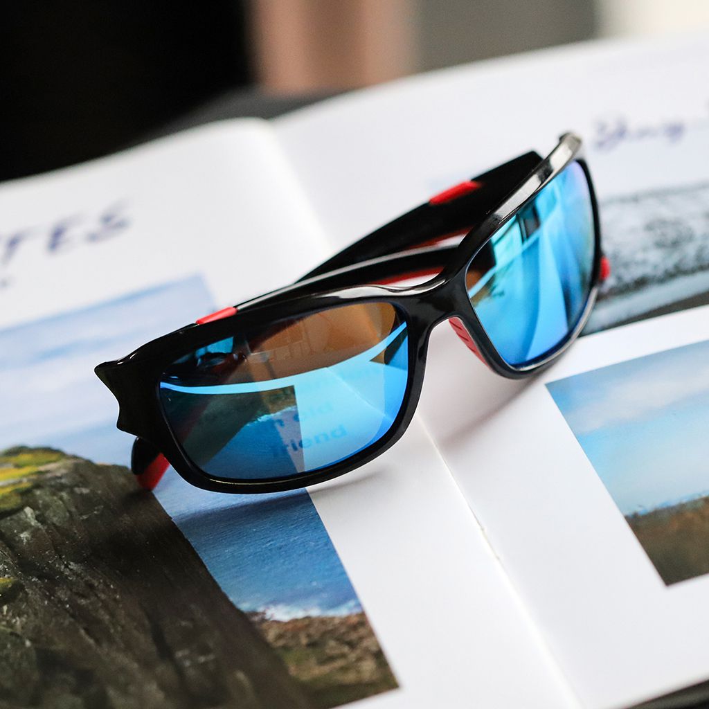 LVIOE Men's Rectangular Sports Sunglasses for Running Driving Fishing